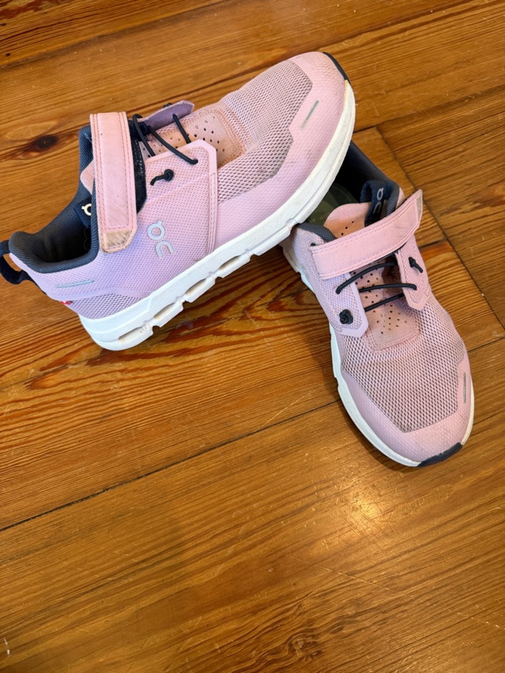 On Running Kids Pink Velcro Athletic Sneakers